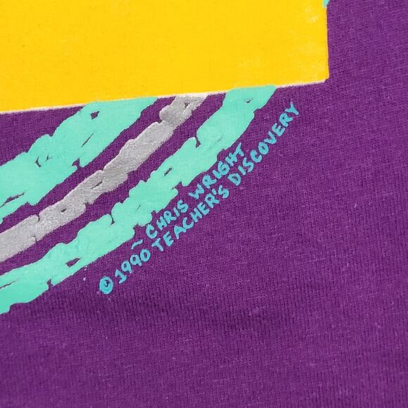 Vintage 1990 La-Paz Peace-Sign Shirt Womens XL 21x27 Purple - Picture 11 of 13